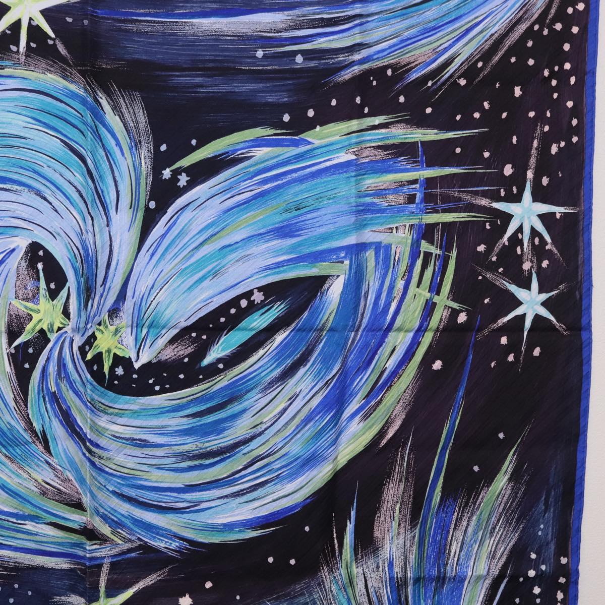 HERMES Carre 90 Scarf ""FEUX DU CIEL"" Silk Blue Auth 190195