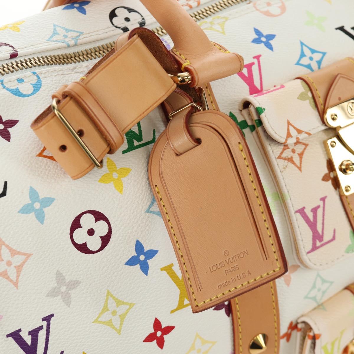 LOUIS VUITTON Monogram Multicolor Keepall 45 Bag White M92641 LV Auth 190220SAV