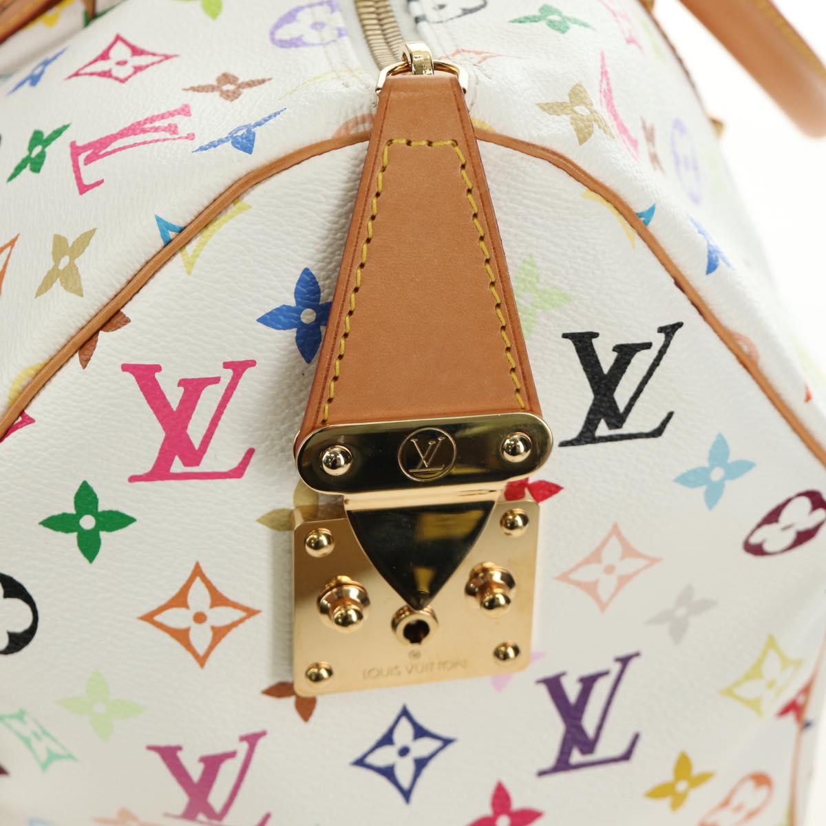 LOUIS VUITTON Monogram Multicolor Keepall 45 Bag White M92641 LV Auth 190220SAV