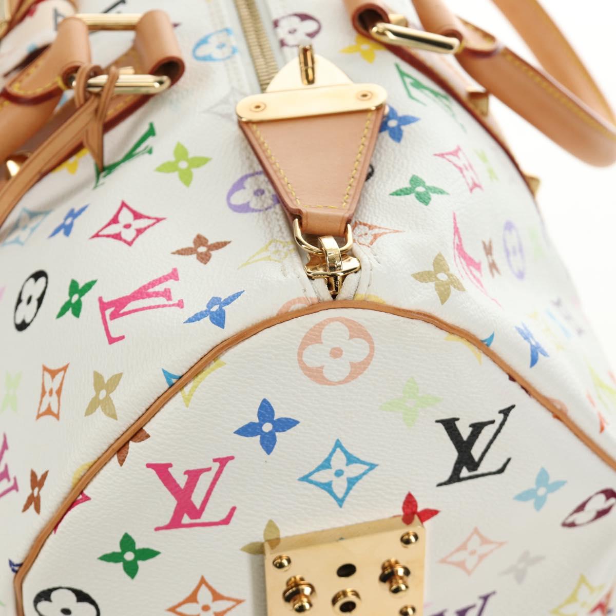 LOUIS VUITTON Monogram Multicolor Keepall 45 Bag White M92641 LV Auth 190220SAV