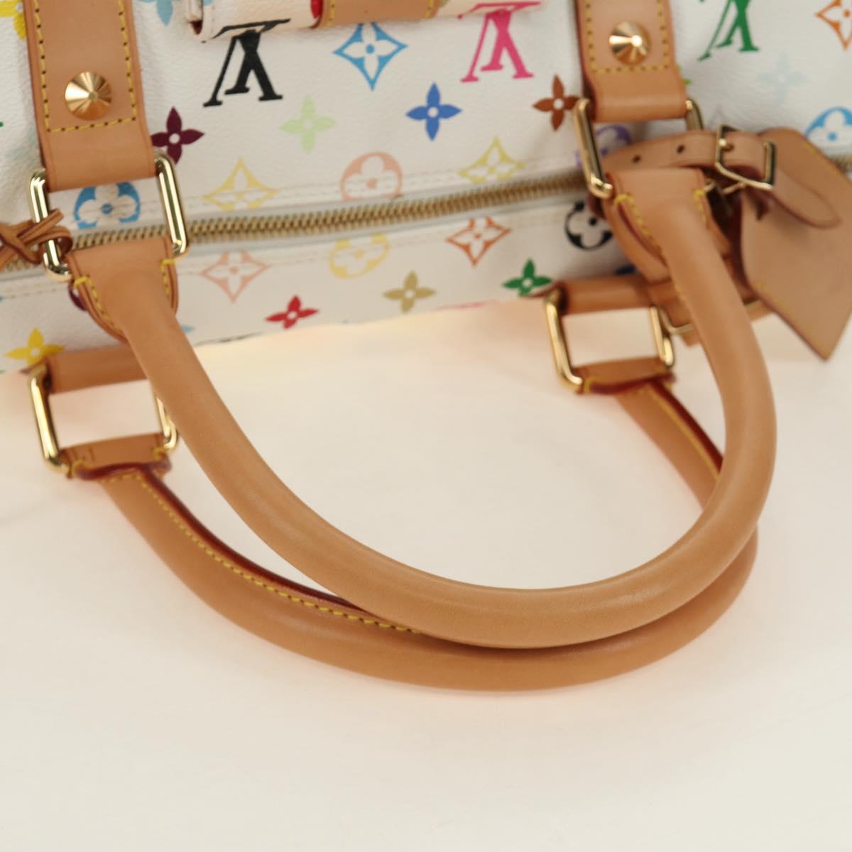 LOUIS VUITTON Monogram Multicolor Keepall 45 Bag White M92641 LV Auth 190220SAV