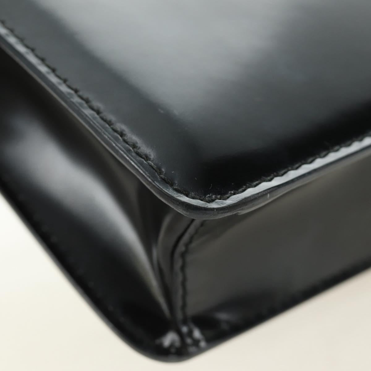 PRADA Chain Shoulder Bag Patent Leather Black Silver Auth 190226SAM