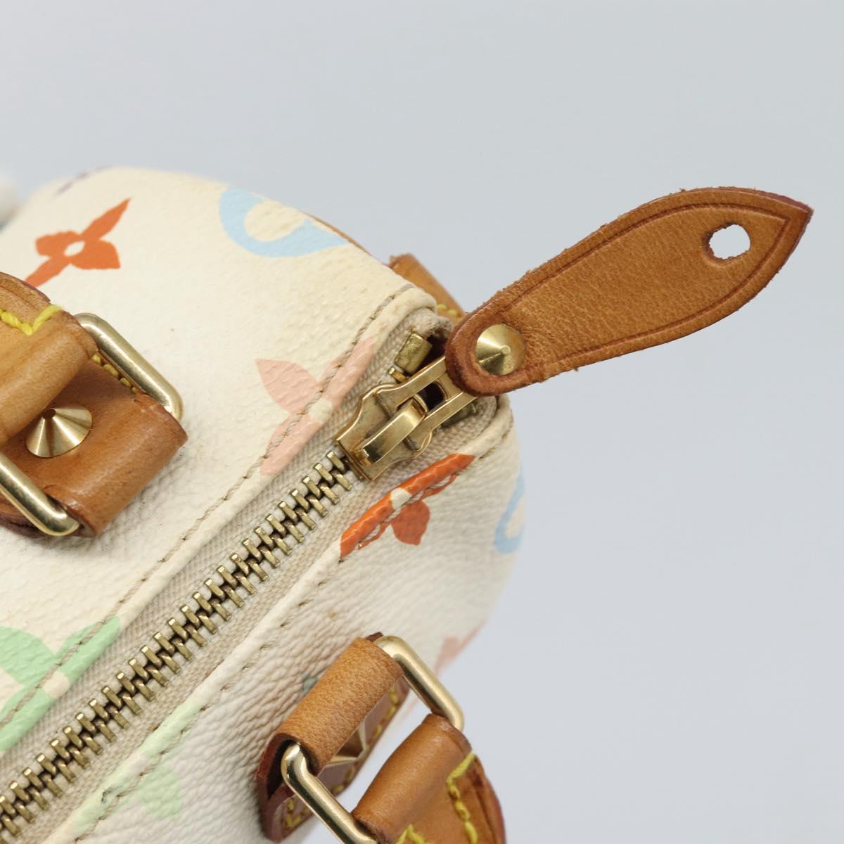 LOUIS VUITTON Monogram Multicolor Mini Speedy Hand Bag White M92645 Auth 190228V