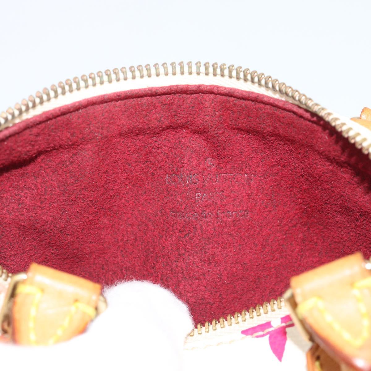 LOUIS VUITTON Monogram Multicolor Mini Speedy Hand Bag White M92645 Auth 190228V