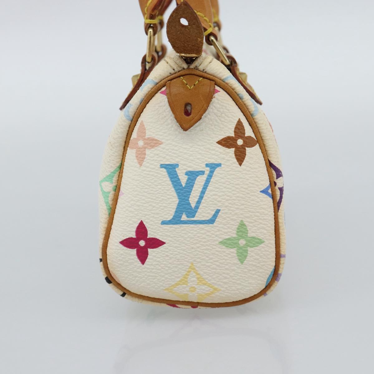 LOUIS VUITTON Monogram Multicolor Mini Speedy Hand Bag White M92645 Auth 190228V