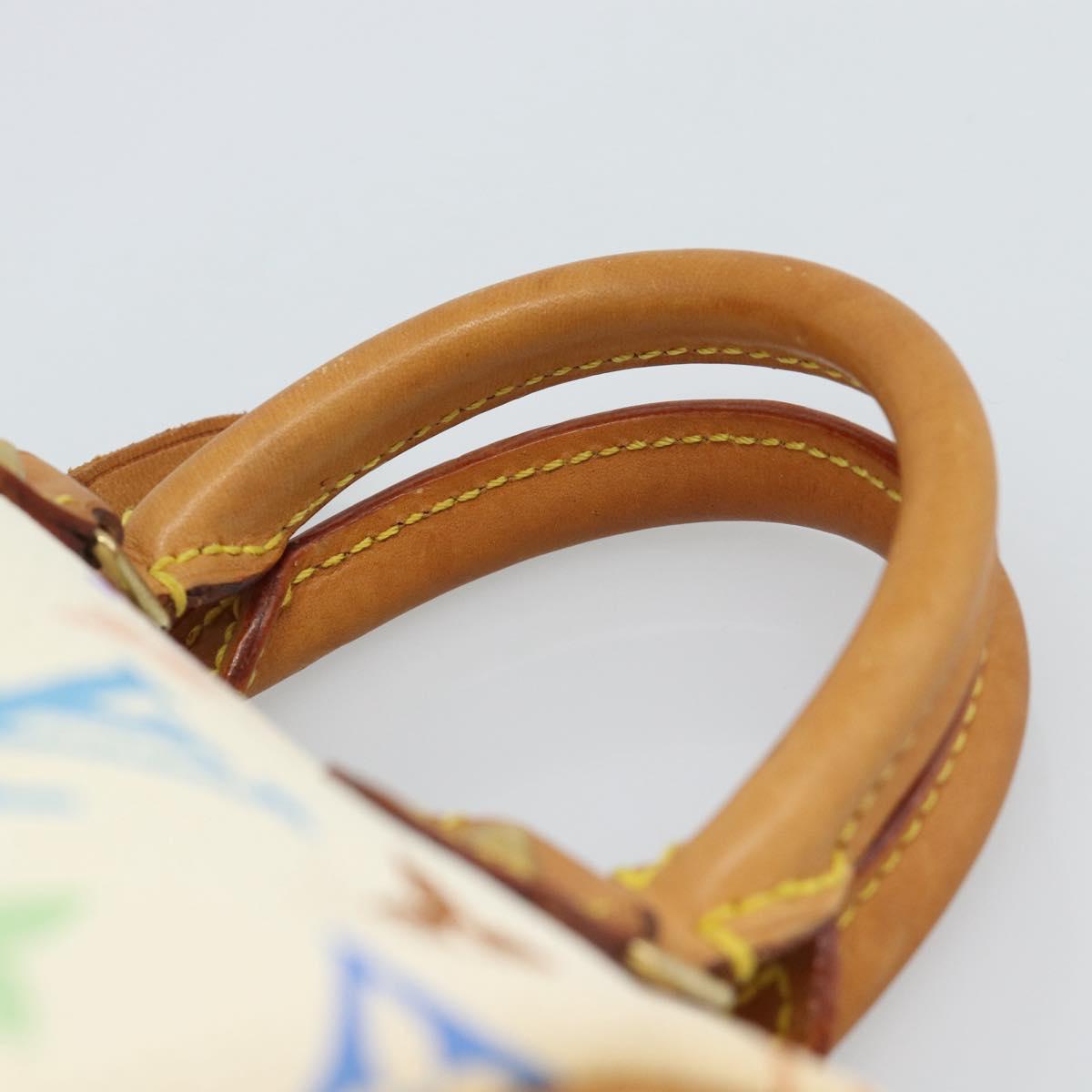 LOUIS VUITTON Monogram Multicolor Mini Speedy Hand Bag White M92645 Auth 190228V
