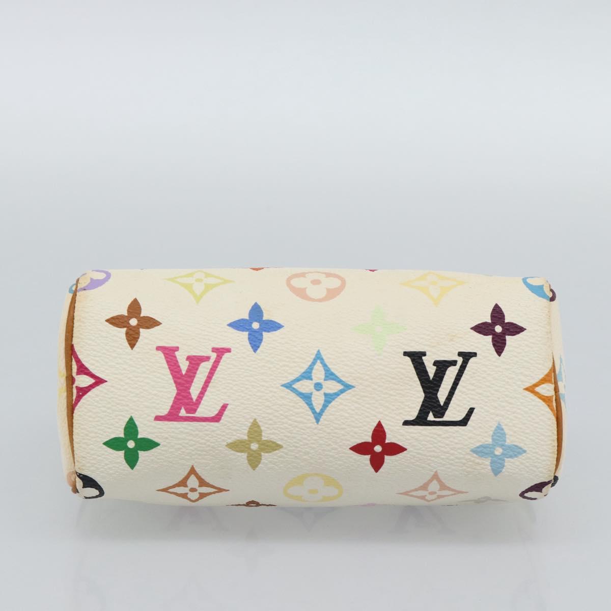 LOUIS VUITTON Monogram Multicolor Mini Speedy Hand Bag White M92645 Auth 190228V