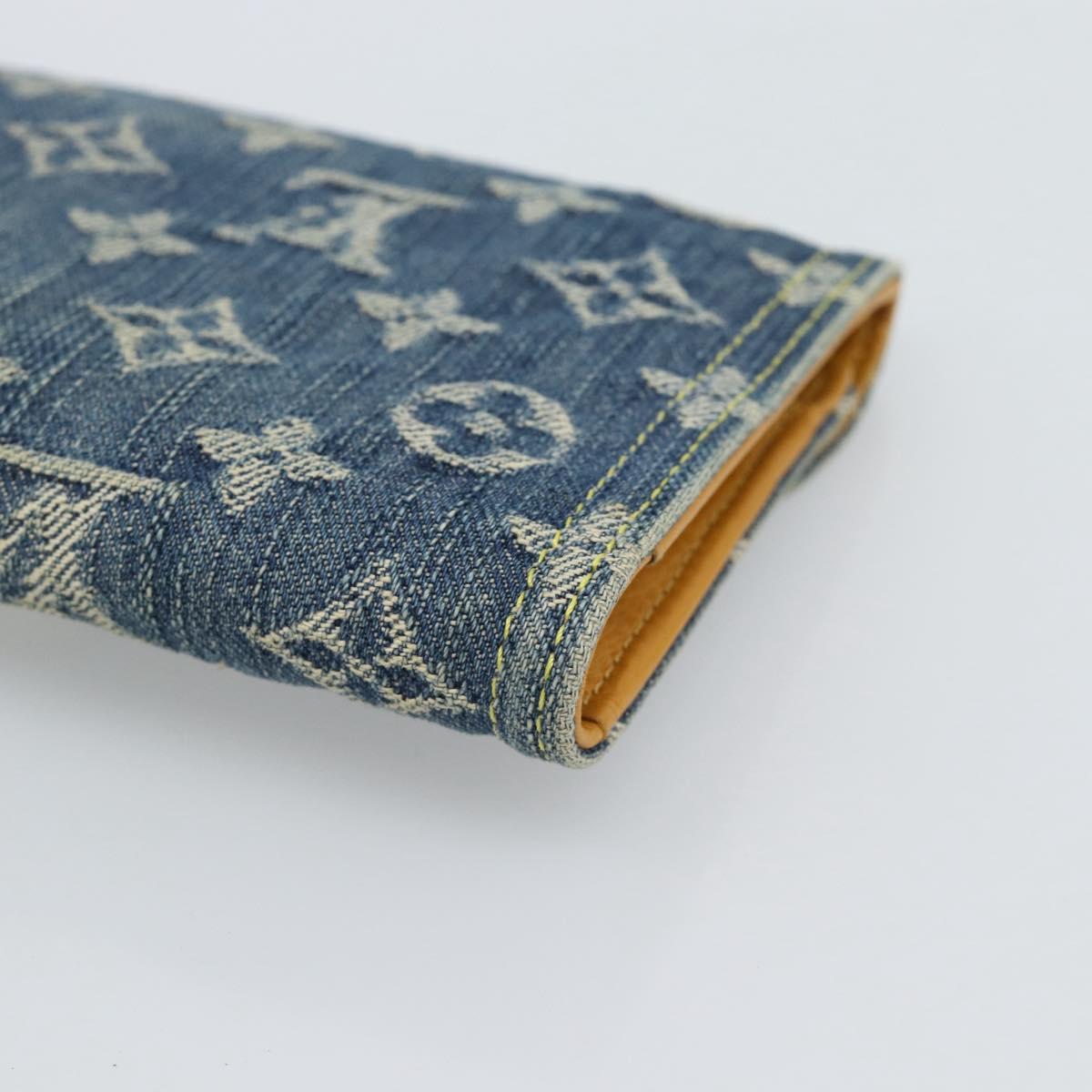LOUIS VUITTON Monogram denim Portefeuille Amelia Wallet Blue M95511 Auth 190233V