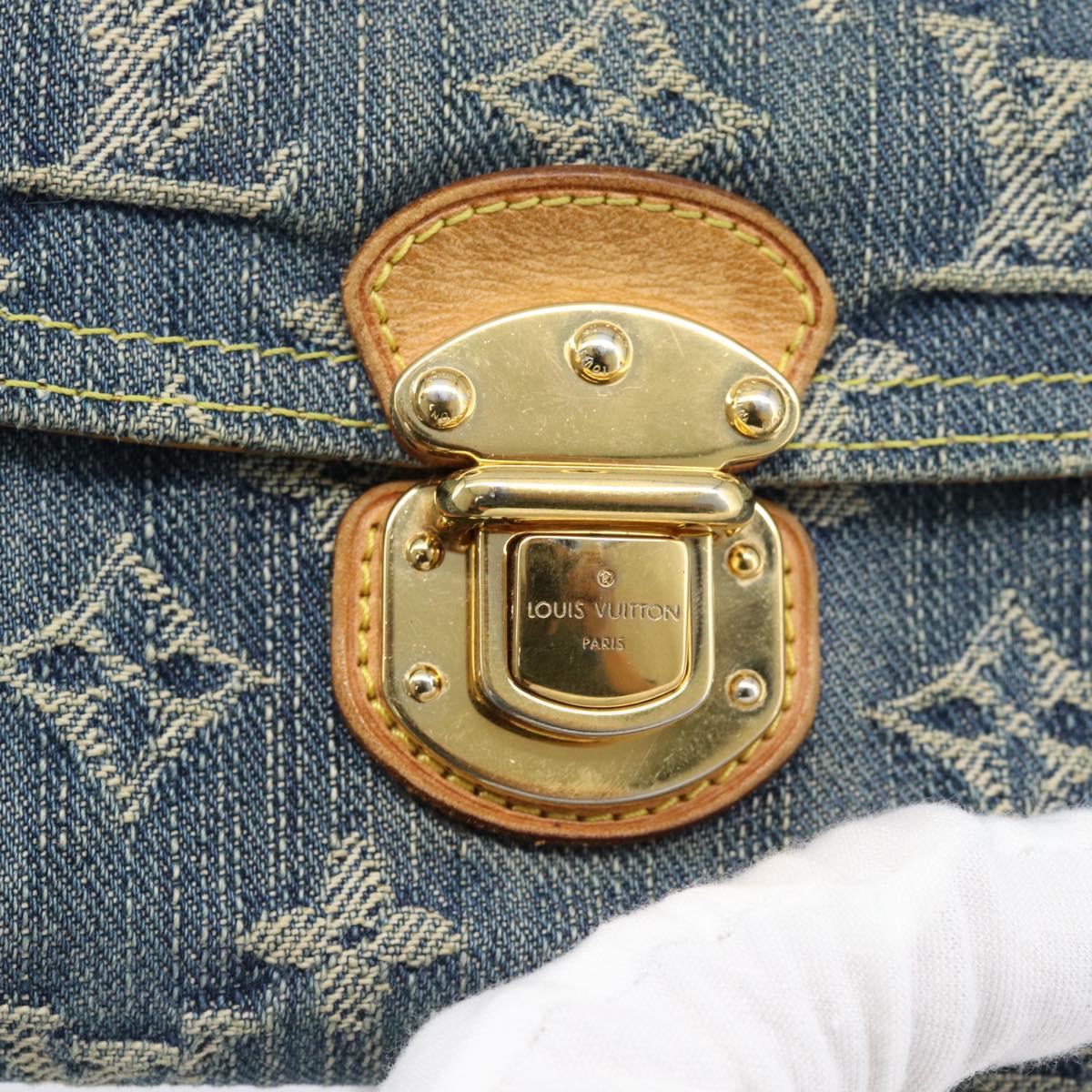 LOUIS VUITTON Monogram denim Portefeuille Amelia Wallet Blue M95511 Auth 190233V