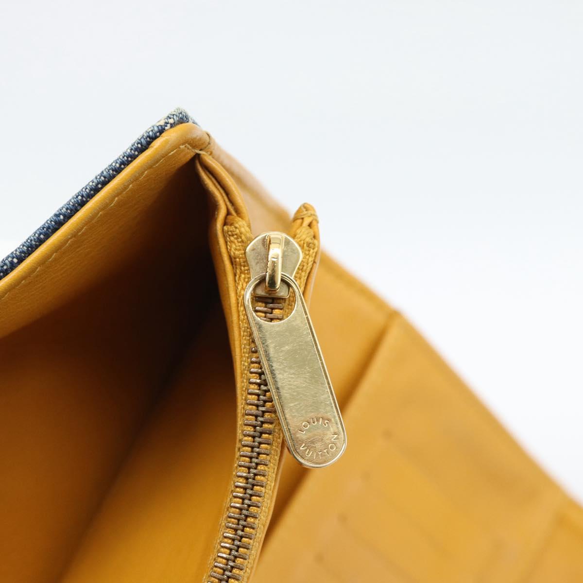 LOUIS VUITTON Monogram denim Portefeuille Amelia Wallet Blue M95511 Auth 190233V
