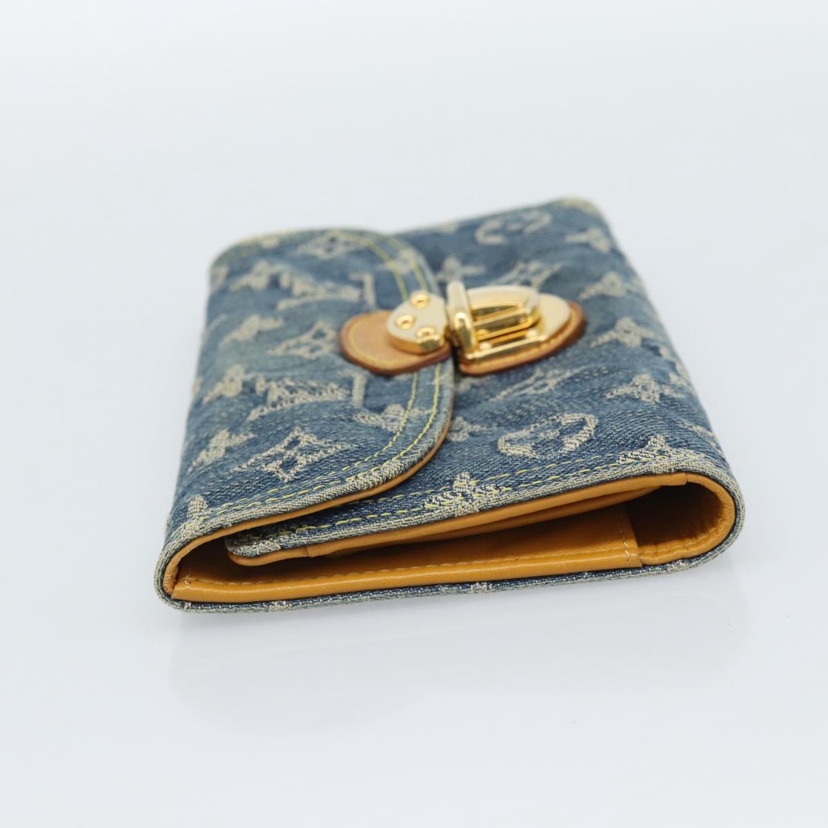 LOUIS VUITTON Monogram denim Portefeuille Amelia Wallet Blue M95511 Auth 190233V