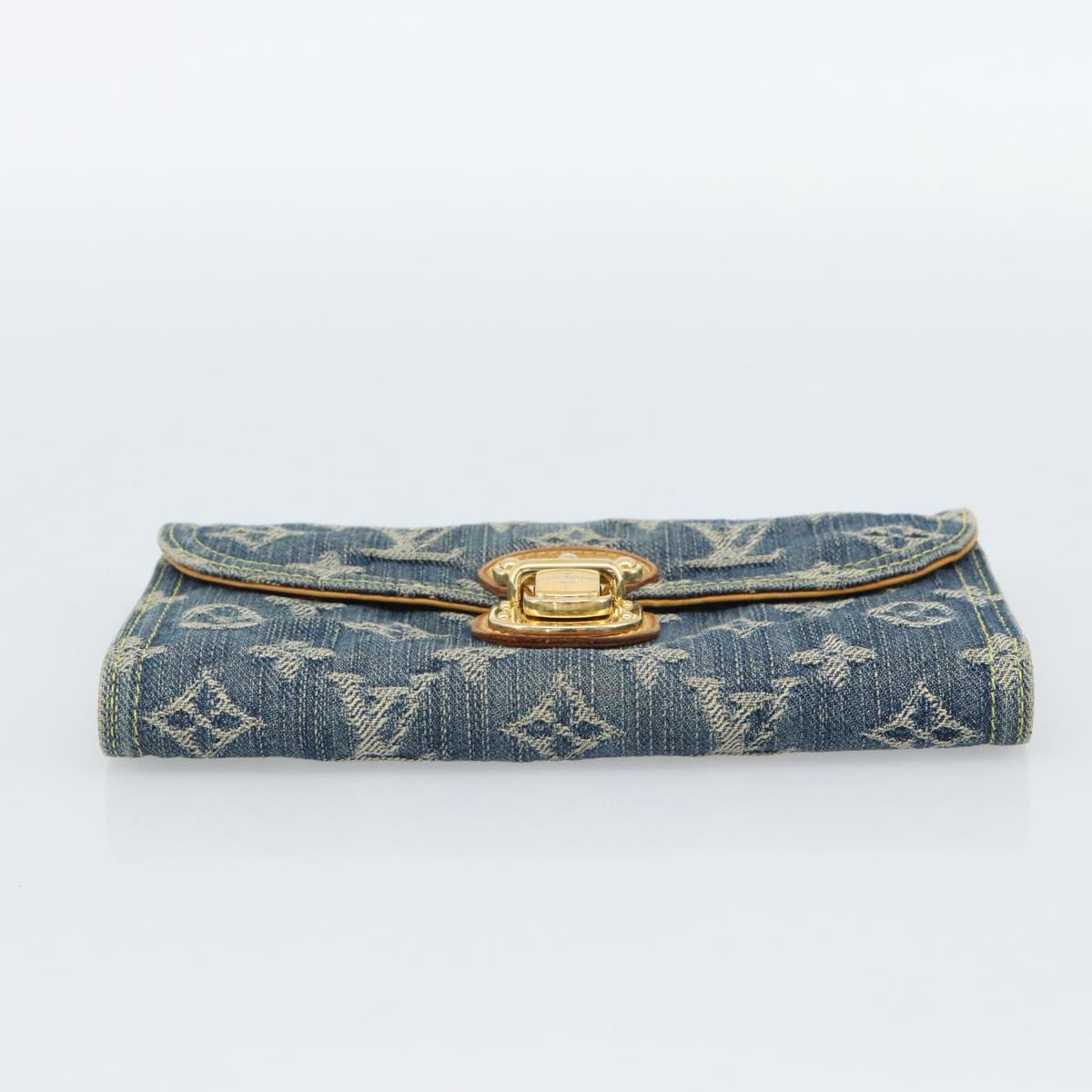 LOUIS VUITTON Monogram denim Portefeuille Amelia Wallet Blue M95511 Auth 190233V