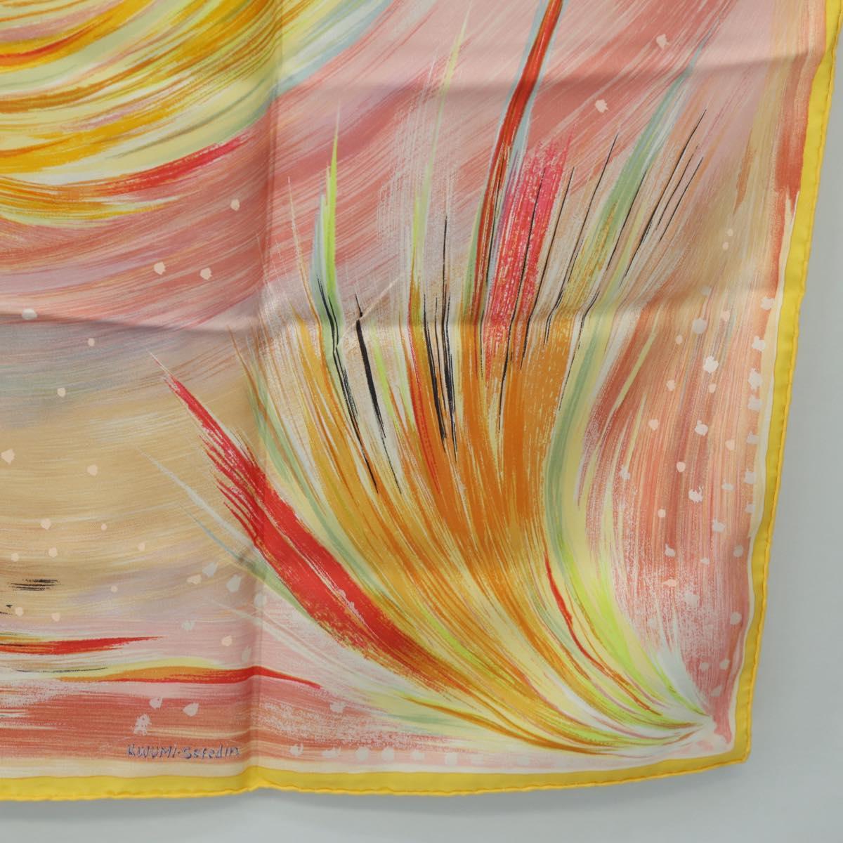 HERMES Carre 90 Scarf ”FEUX DU CIEL"" Silk Pink Auth 190239M