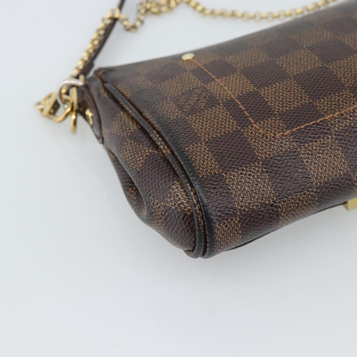 LOUIS VUITTON Damier Ebene Favorit PM Shoulder Bag 2way N41276 LV Auth 190240