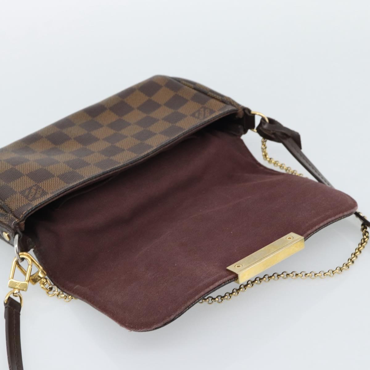 LOUIS VUITTON Damier Ebene Favorit PM Shoulder Bag 2way N41276 LV Auth 190240