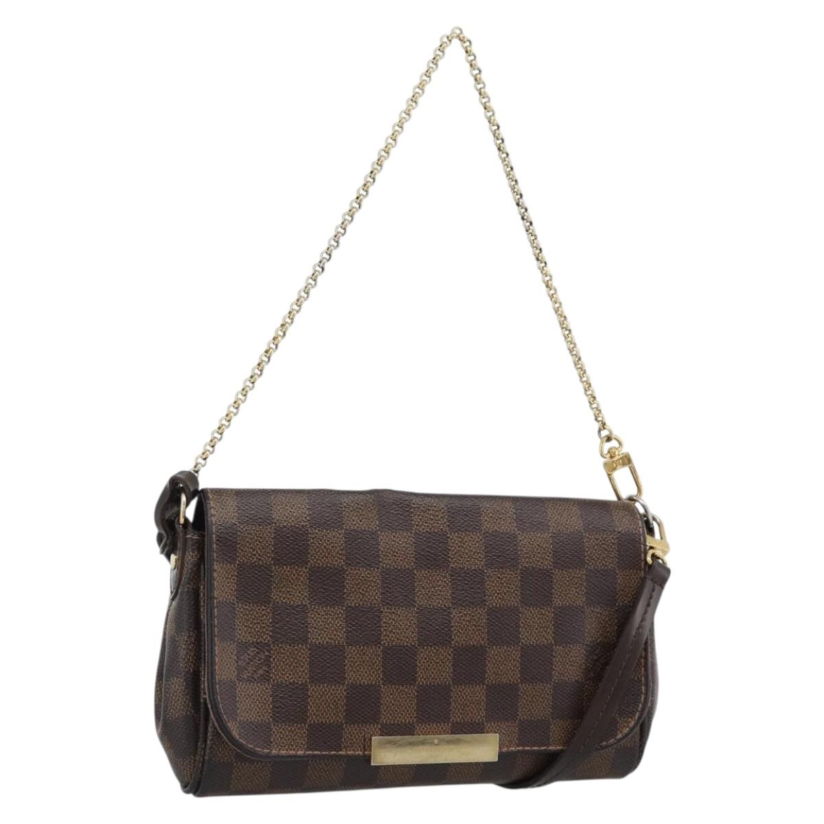LOUIS VUITTON Damier Ebene Favorit PM Shoulder Bag 2way N41276 LV Auth 190240