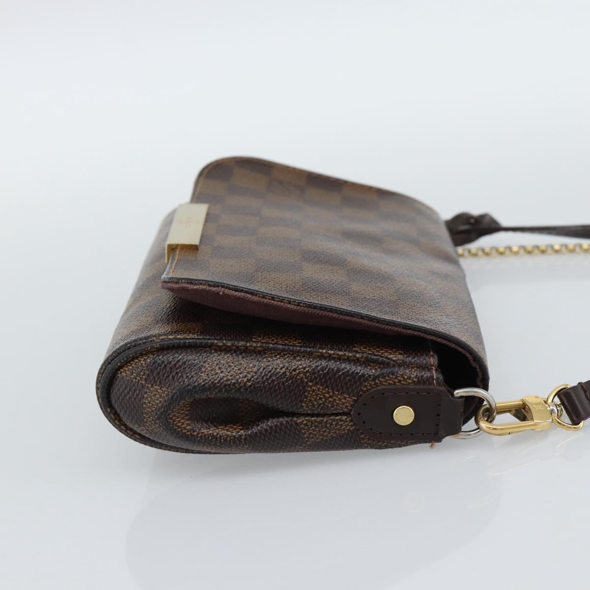 LOUIS VUITTON Damier Ebene Favorit PM Shoulder Bag 2way N41276 LV Auth 190240