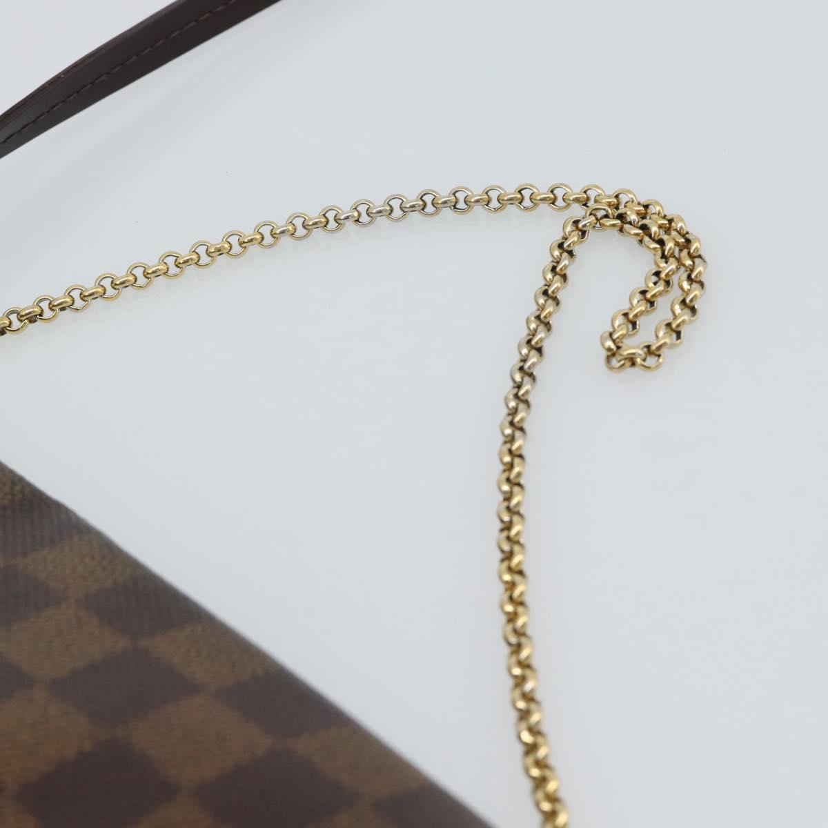 LOUIS VUITTON Damier Ebene Favorit PM Shoulder Bag 2way N41276 LV Auth 190240