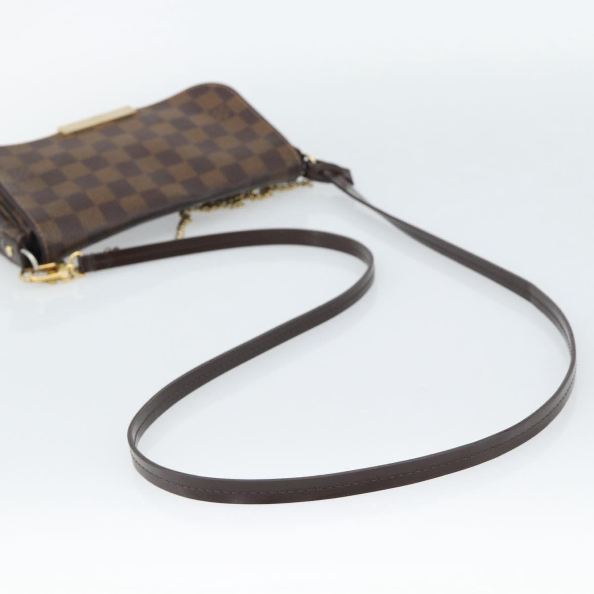 LOUIS VUITTON Damier Ebene Favorit PM Shoulder Bag 2way N41276 LV Auth 190240