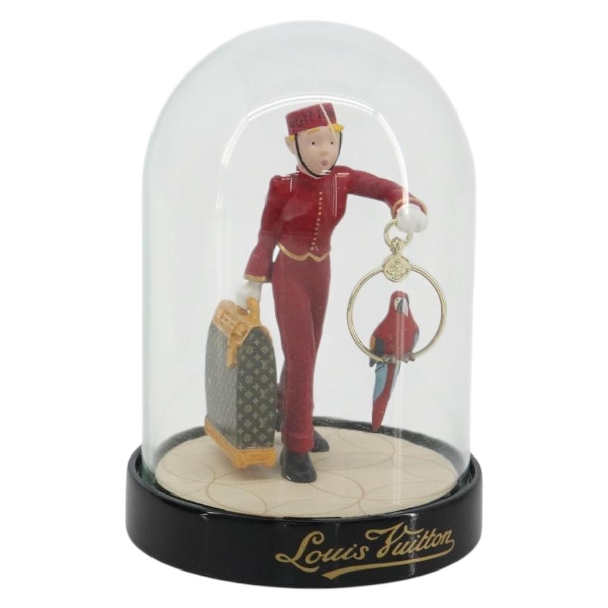 LOUIS VUITTON Pageboy Snow Globe Glass Red LV Auth 190246