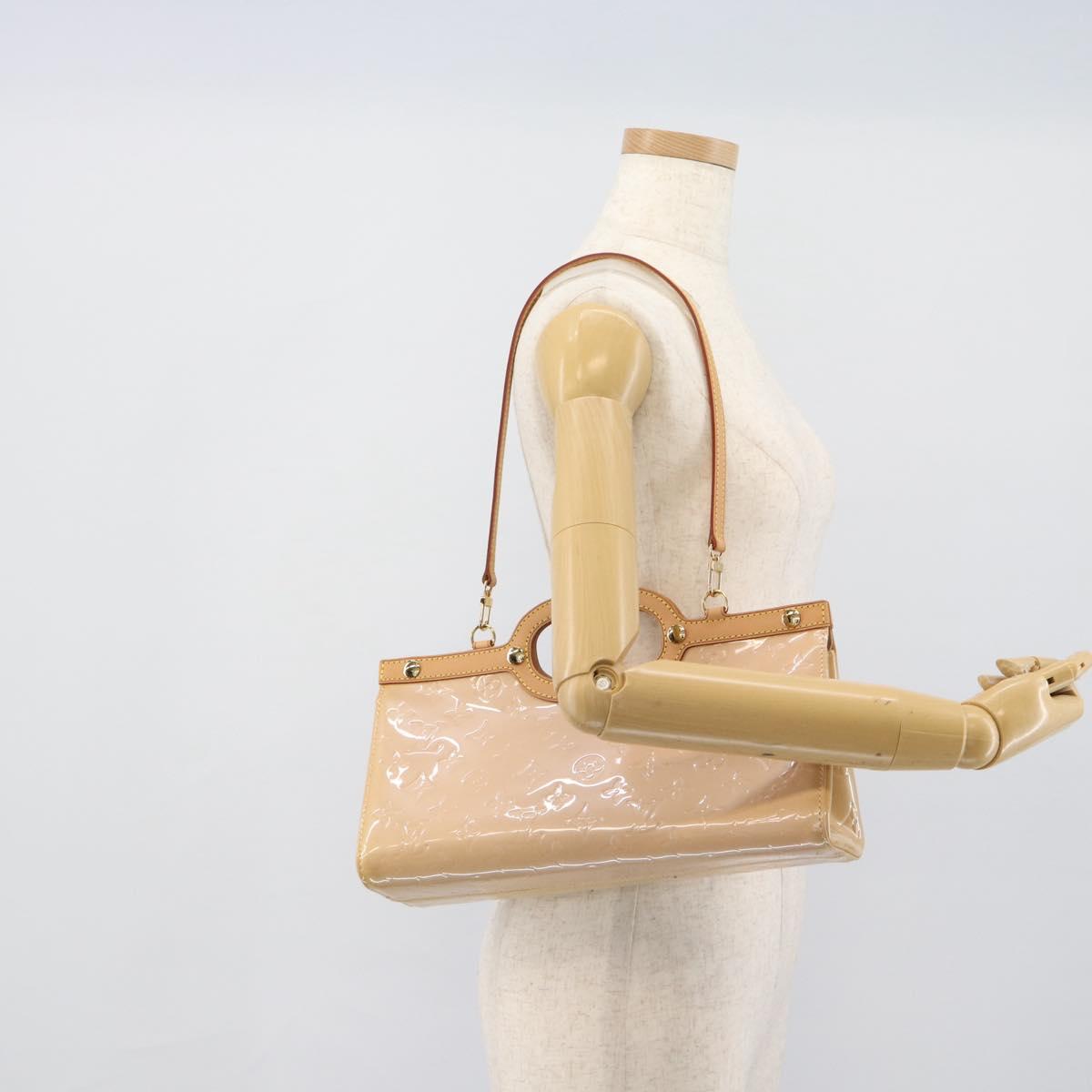 LOUIS VUITTON Vernis Roxbury Drive Bag 2way Rose flow lantern M91391 Auth 190251