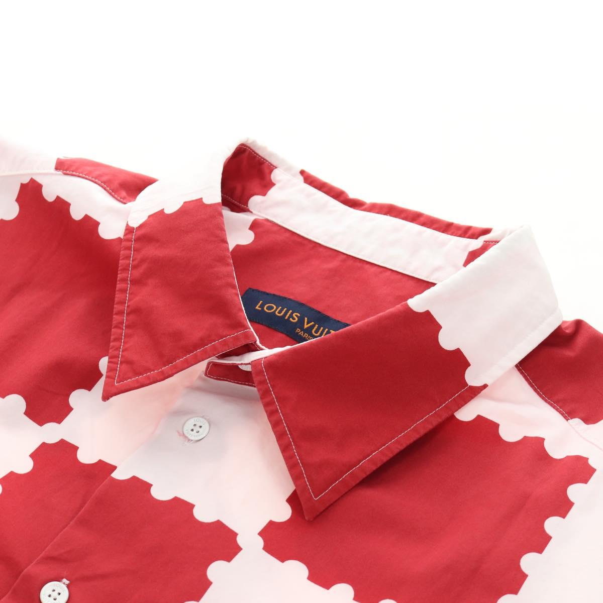 LOUIS VUITTON Damier Giant Short Sleeved Shirt LVMADE 4L Red LV Auth 190266SAM