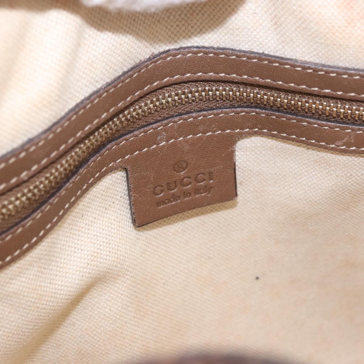 GUCCI GG Supreme Hand Bag PVC 2way Beige Gold 309617 Auth 190275