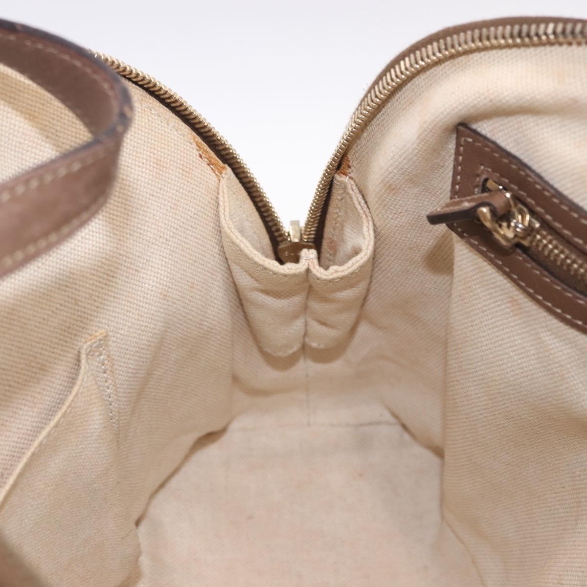GUCCI GG Supreme Hand Bag PVC 2way Beige Gold 309617 Auth 190275