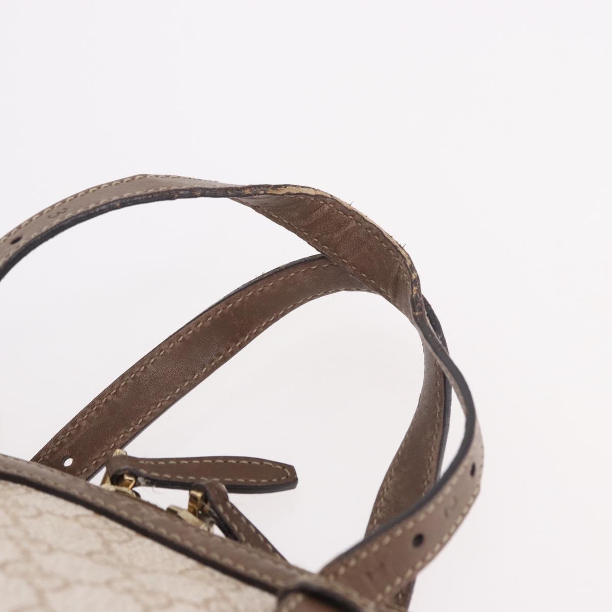 GUCCI GG Supreme Hand Bag PVC 2way Beige Gold 309617 Auth 190275