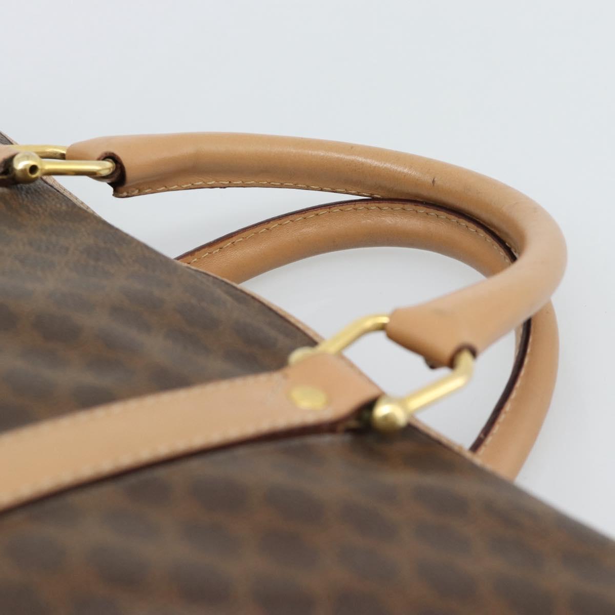 CELINE Macadam Canvas Business Bag PVC Leather Brown Gold Auth 190276
