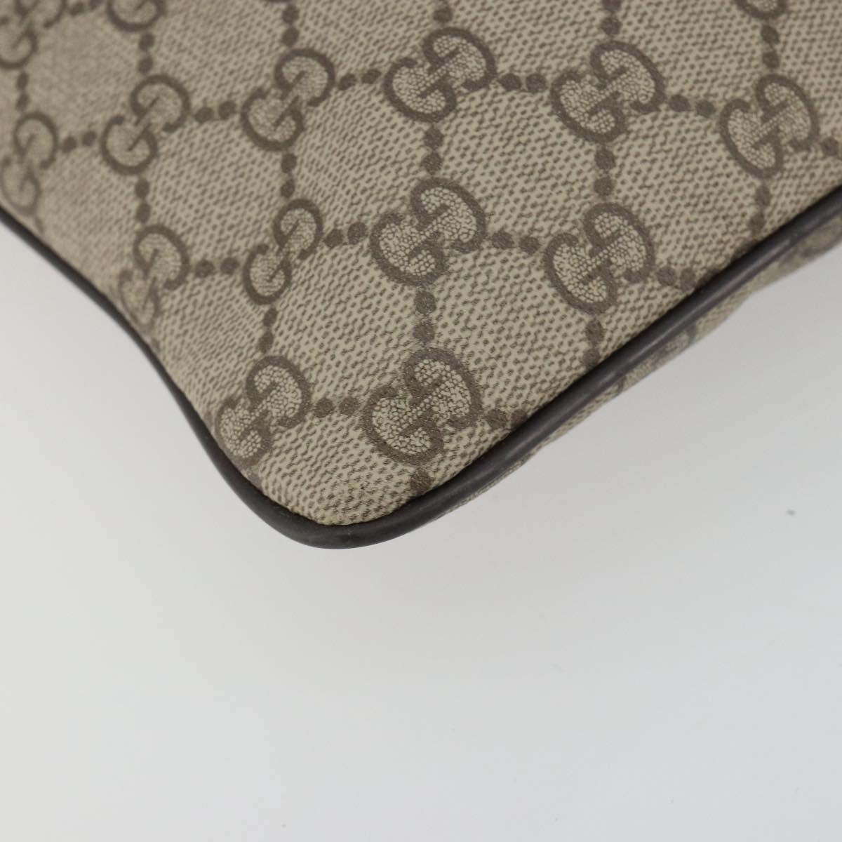 GUCCI GG Supreme Shoulder Bag PVC Beige Silver 141626 Auth 190277A
