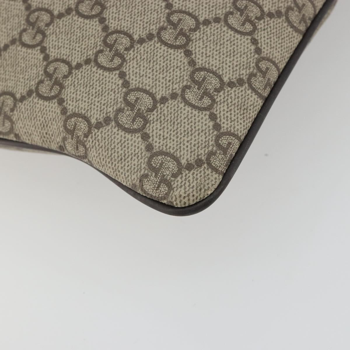 GUCCI GG Supreme Shoulder Bag PVC Beige Silver 141626 Auth 190277A