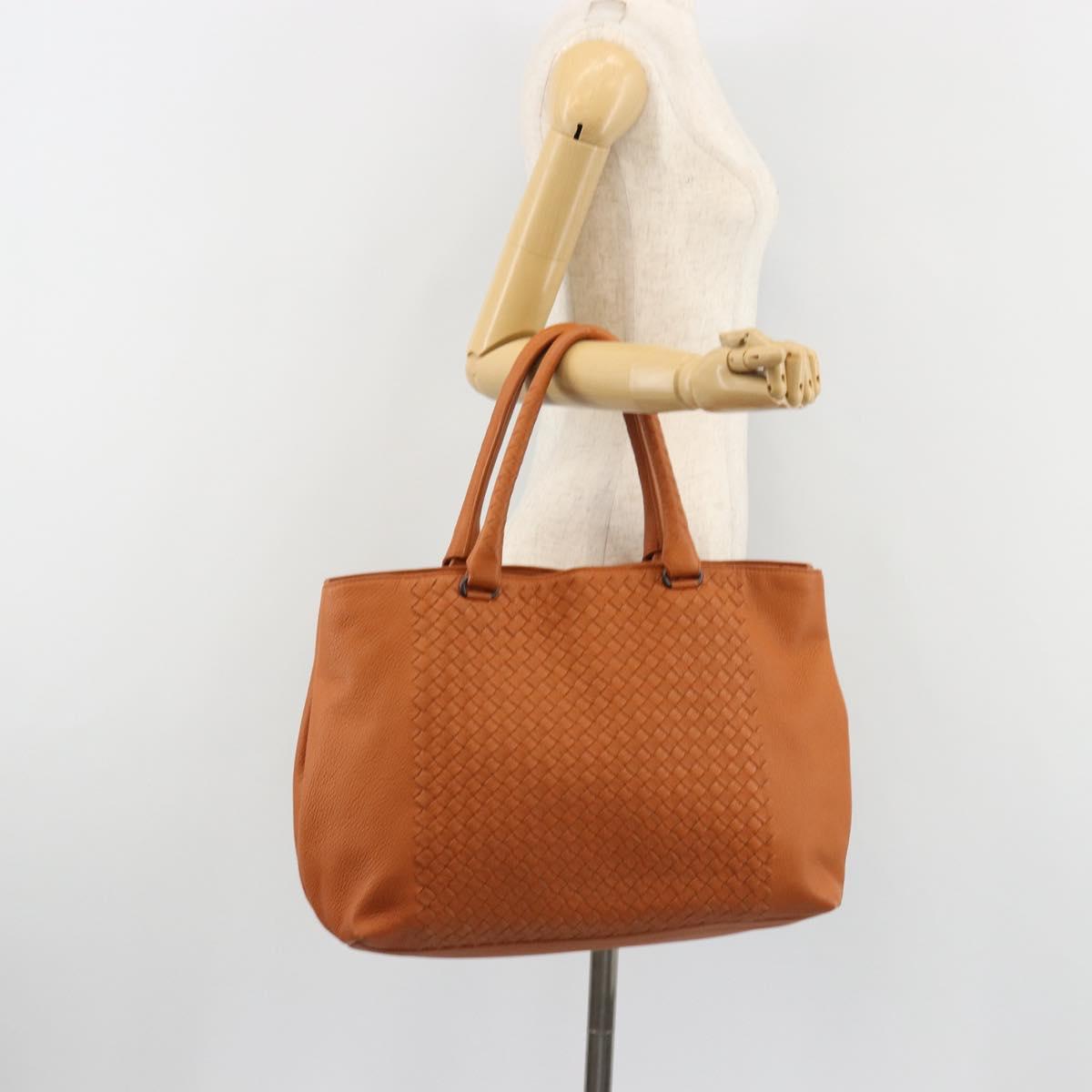 BOTTEGA VENETA INTRECCIATO Tote Bag Leather Orange Auth 190279A