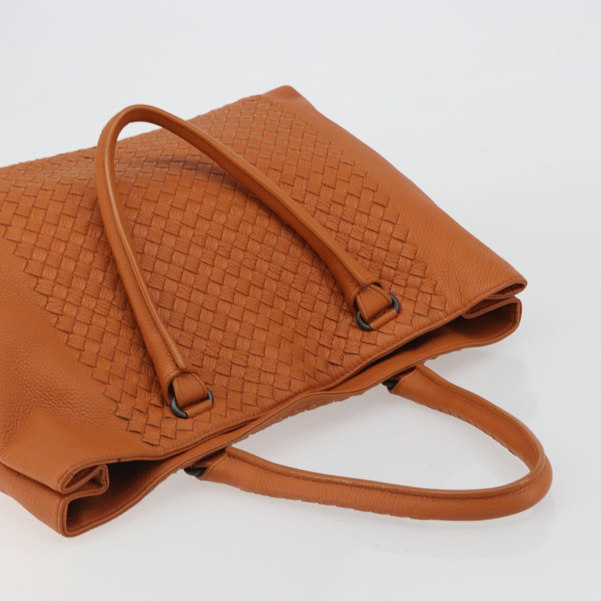 BOTTEGA VENETA INTRECCIATO Tote Bag Leather Orange Auth 190279A