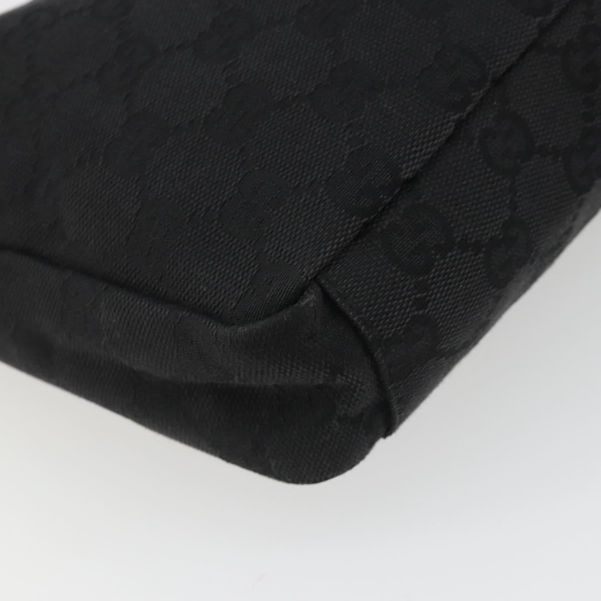 GUCCI GG Canvas Shoulder Bag Black Silver 35098 Auth 190284A