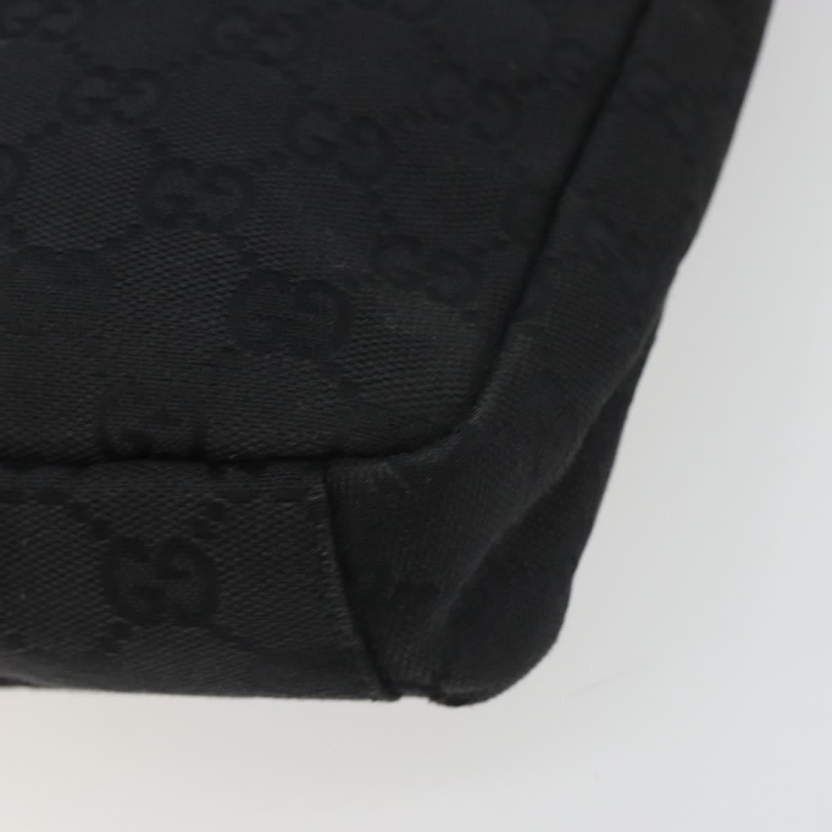 GUCCI GG Canvas Shoulder Bag Black Silver 35098 Auth 190284A