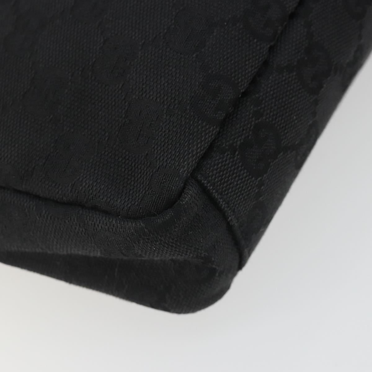 GUCCI GG Canvas Shoulder Bag Black Silver 35098 Auth 190284A