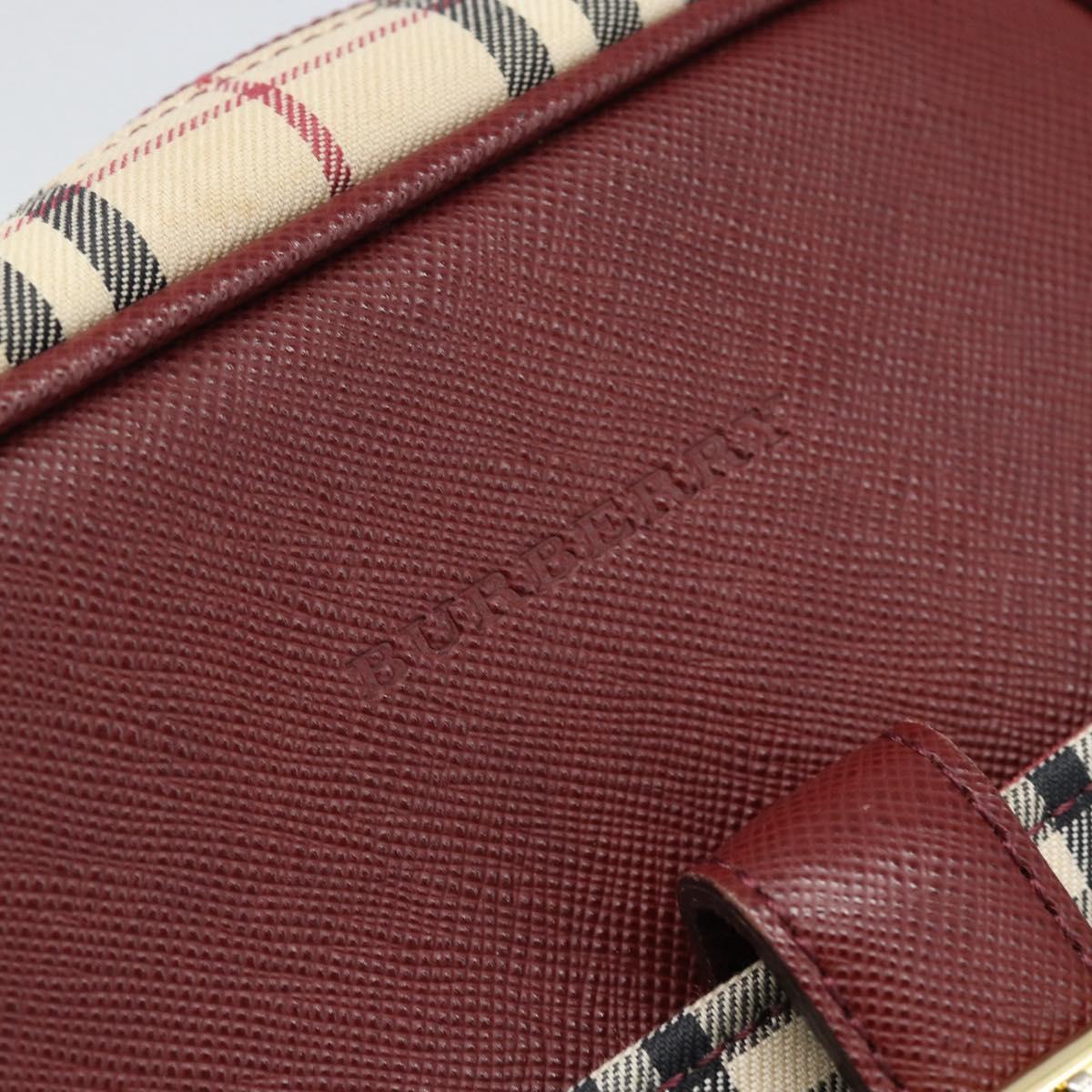 BURBERRY Nova Check Shoulder Bag Canvas Beige Gold Auth 190290A