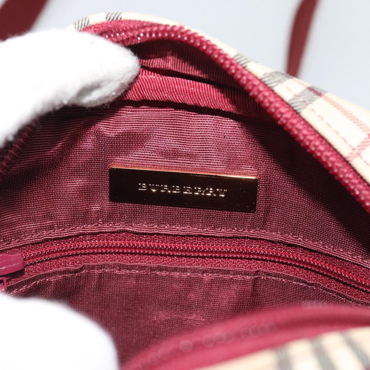 BURBERRY Nova Check Shoulder Bag Canvas Beige Gold Auth 190290A