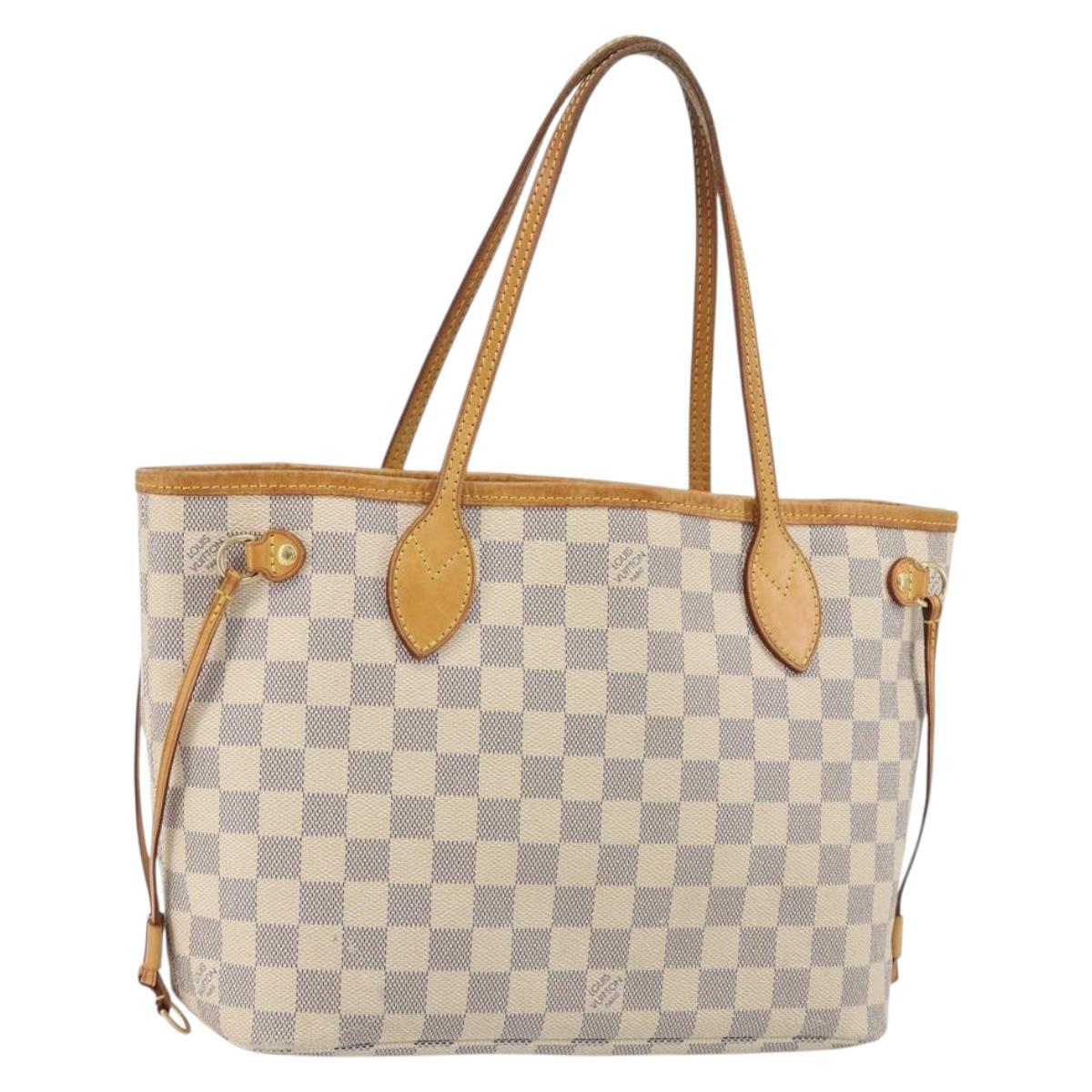 LOUIS VUITTON Damier Azur Neverfull PM Tote Bag N41362 LV Auth 190292