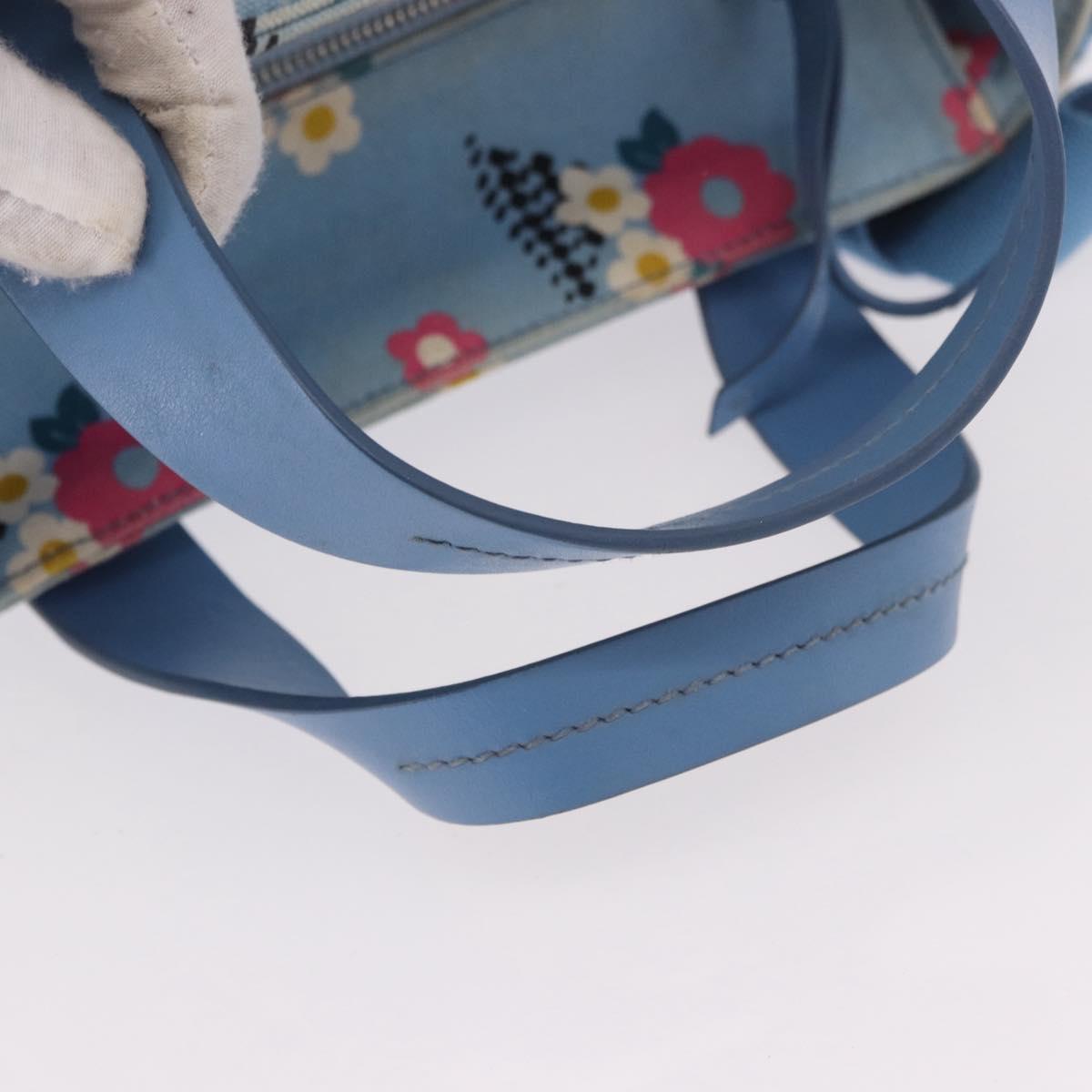 Miu Miu Hand Bag Rattan 2way Light Blue Silver Auth 190294A