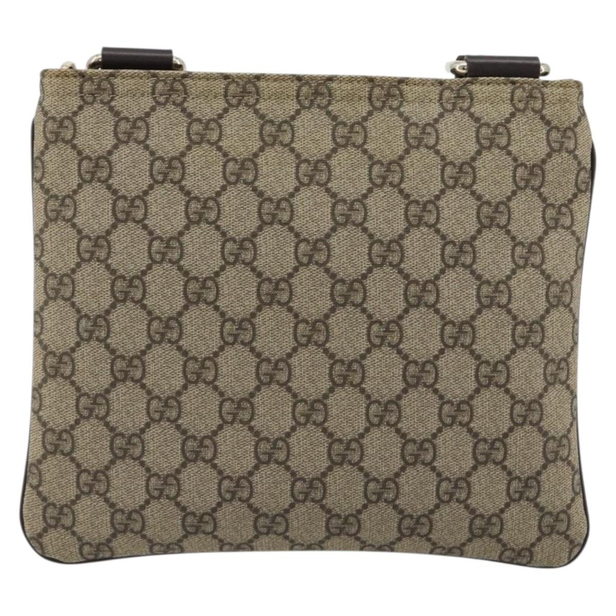 GUCCI GG Supreme Shoulder Bag PVC Beige Gold 201538 Auth 190295A