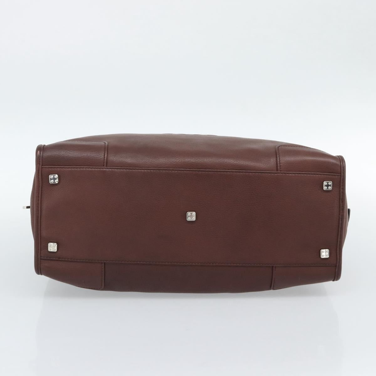 LOEWE Amazona 36 Hand Bag Leather Brown Silver Auth 190296A