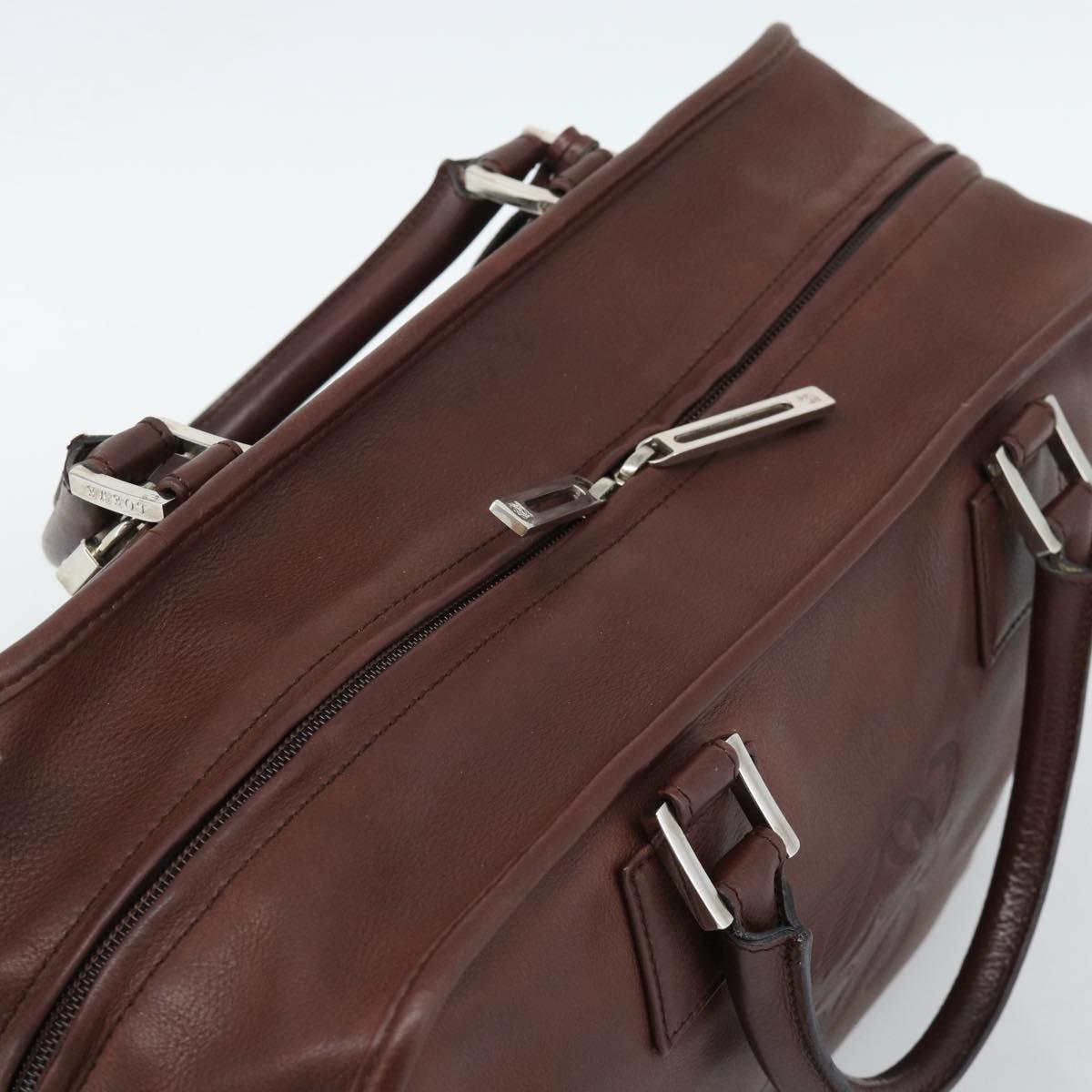 LOEWE Amazona 36 Hand Bag Leather Brown Silver Auth 190296A