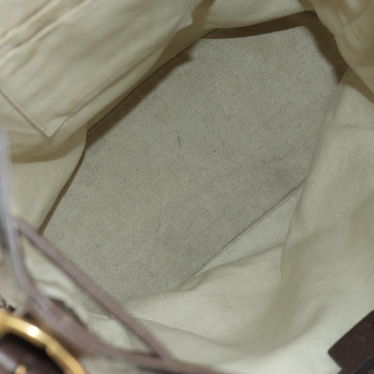 GUCCI GG Supreme Web Sherry Line Backpack PVC Beige Gold 473868 Auth 190298