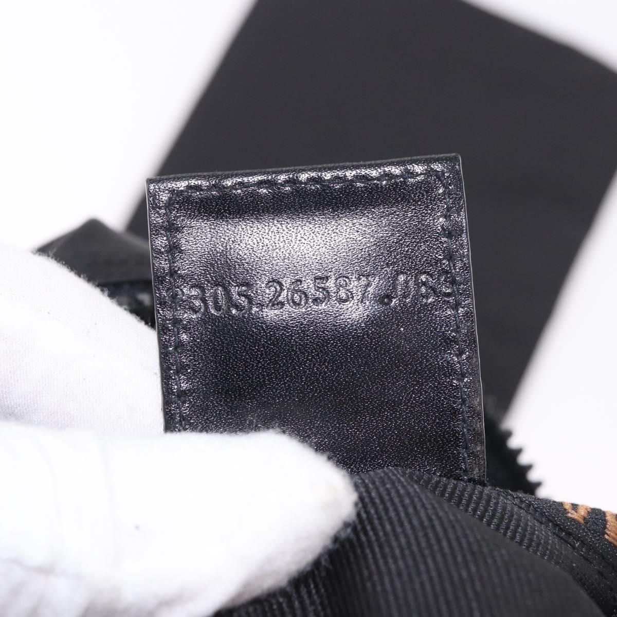 FENDI Shoulder Bag Canvas Black Gold Auth 190300