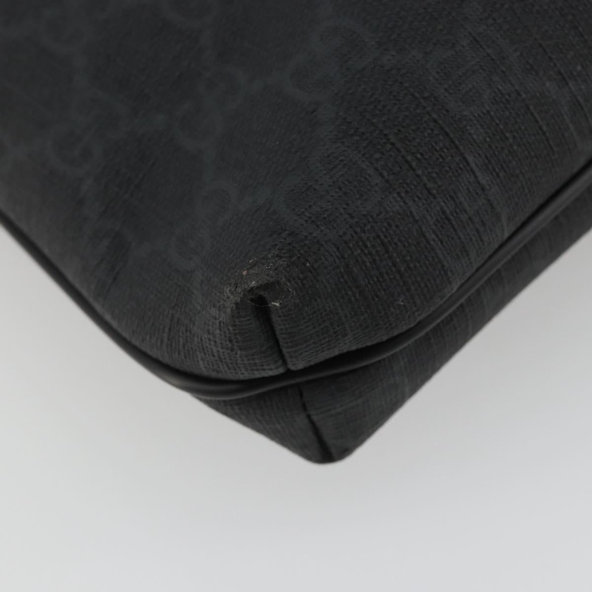 GUCCI GG Supreme Shoulder Bag PVC Black Silver 322279 Auth 190302