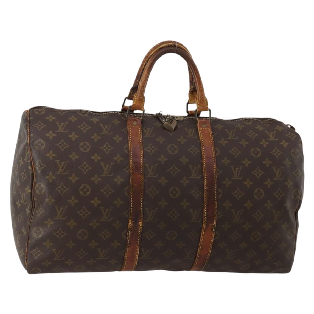 LOUIS VUITTON Monogram Keepall 50 Boston Bag M41426 LV Auth 190303