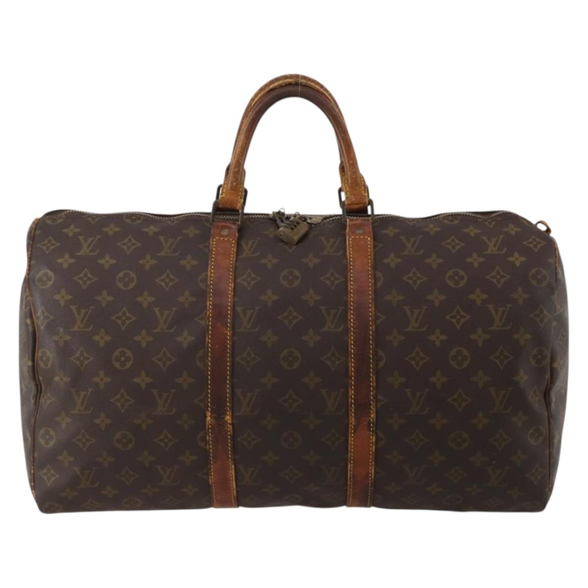 LOUIS VUITTON Monogram Keepall 50 Boston Bag M41426 LV Auth 190303
