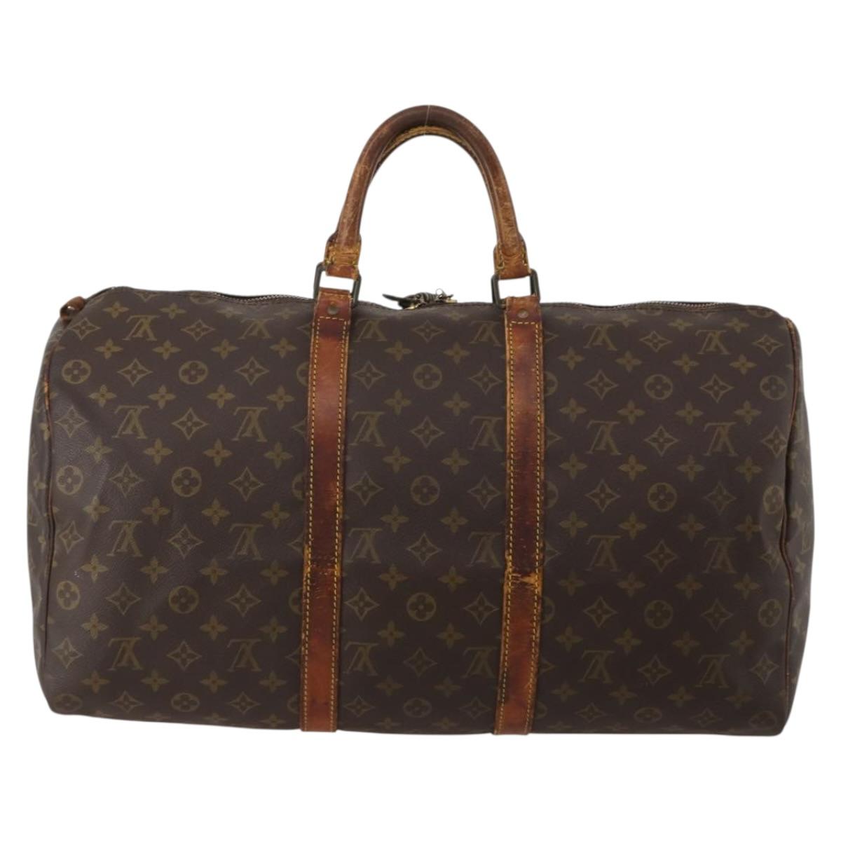LOUIS VUITTON Monogram Keepall 50 Boston Bag M41426 LV Auth 190303